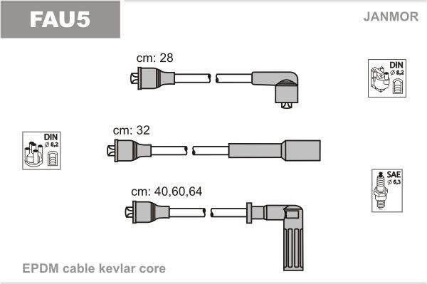 JANMOR Ignition Cable Kit Article number: FAU5 cheaply