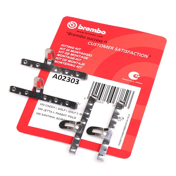 BREMBO A 02 303 Lisakomplekt, ketaspiduriklotsid JETTA 1.3 55 HP Bensiin 1992