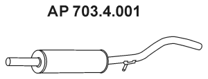 EBERSPÄCHER Middle silencer Article number: 703.4.001 cheaply
