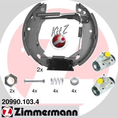 ZIMMERMANN Bremsensatz, Trommelbremse KIT Z Artikelnummer: 20990.103.4 günstig