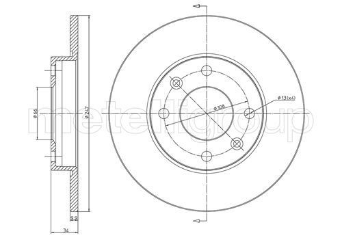 CIFAM Brake disc Article number: 800-100 cheaply