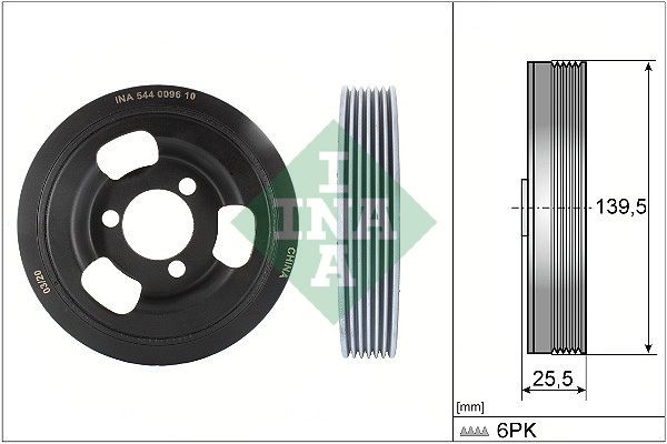 INA Crankshaft pulley Article number: 544 0096 10 cheaply