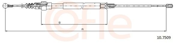 COFLE Hand brake cable Article number: 10.7509 cheaply