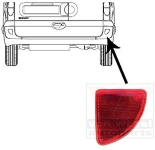 VAN WEZEL 4310940 Reflex Reflector KANGOO 1.4 75 PS Petrol