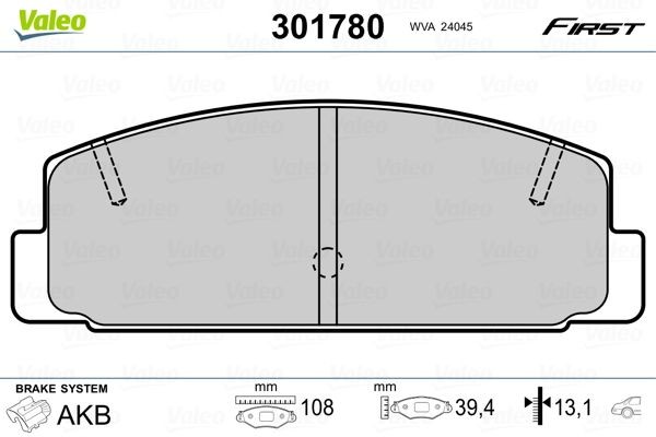 VALEO Piduriklotsid Artikli number: 301780 soodsalt