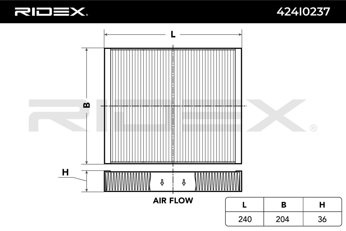 RIDEX Pollen filter Article number: 424I0237 cheaply