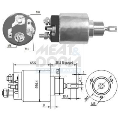 MEAT & DORIA Starter solenoid Article number: 46072 cheaply