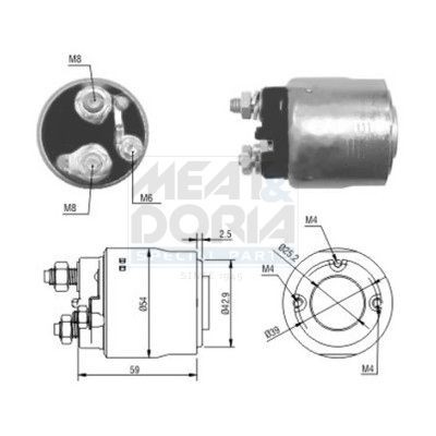 MEAT & DORIA Starter solenoid Article number: 46084 cheaply
