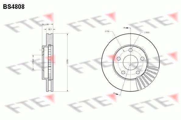 FTE Brake disc Article number: BS4808 cheaply