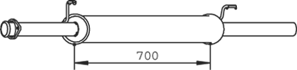 DINEX Middle silencer Article number: 32311 cheaply