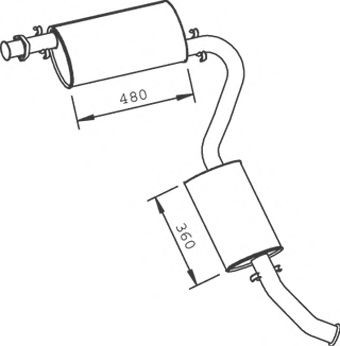 DINEX Middle- / End Silencer Article number: 33335 cheaply