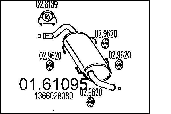 MTS Rear silencer Article number: 01.61095 cheaply