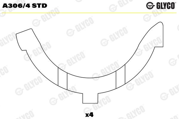 GLYCO A306/4 STD Thrust Washer, crankshaft HILUX Pick-up 2.0 (KGN15_, TGN15_) 147 PS Petrol 2016