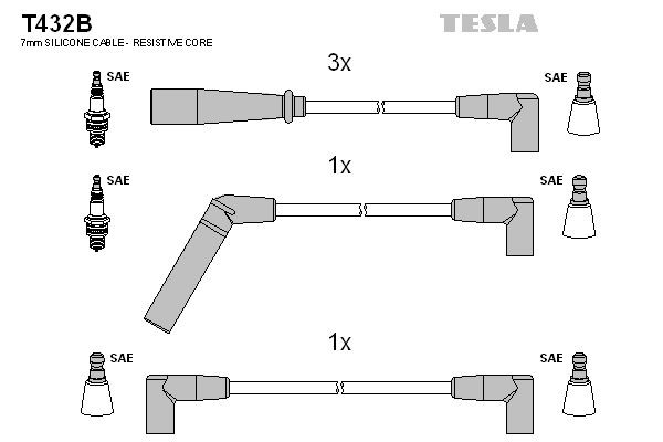 TESLA Ignition Cable Kit Article number: T432B cheaply
