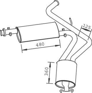 DINEX Middle- / End Silencer Article number: 33321 cheaply