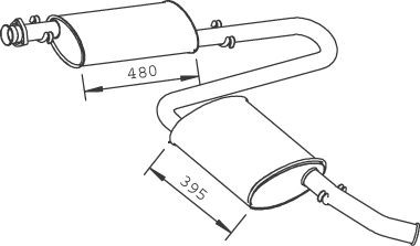 DINEX 33336 Mittel- / Endschalldämpfer JUMPER 2.0 109 PS Benzin 2002