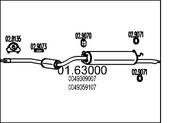 MTS Rear silencer Article number: 01.63000 cheaply