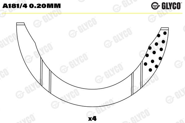 GLYCO A181/4 0.20mm Thrust Washer, crankshaft 504 2.1 D 65 PS Diesel 1986