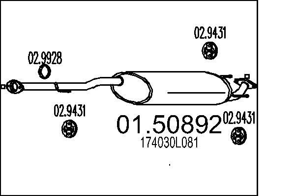 MTS Middle silencer Article number: 01.50892 cheaply