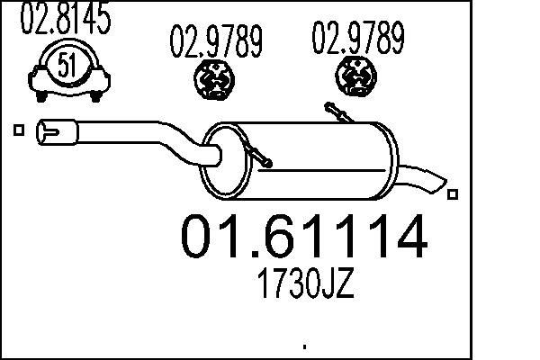 MTS Rear silencer Article number: 01.61114 cheaply