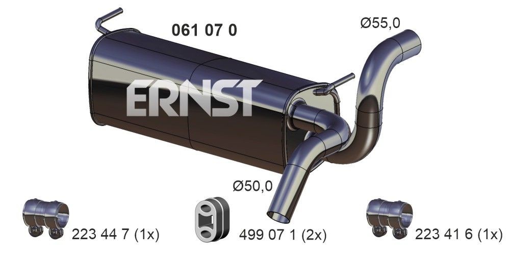 ERNST Rear silencer Article number: 061070 cheaply