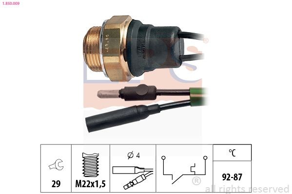 EPS 1.840.069 Temperature Switch, coolant warning lamp G-MODELL 230 GE (460.238, 460.239) 125 PS Petrol 1993