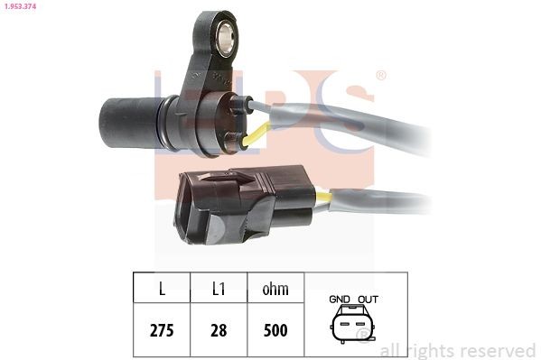 EPS 1.953.374 RPM Sensor, automatic transmission S40 2.0 T 160 PS Petrol 2004