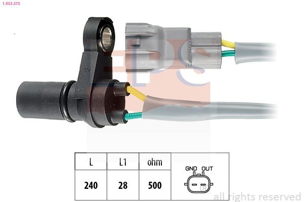 EPS 1.953.375 RPM Sensor, automatic transmission S40 2.0 T 160 PS Petrol 2004