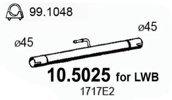 ASSO Exhaust Pipe Article number: 10.5025 cheaply