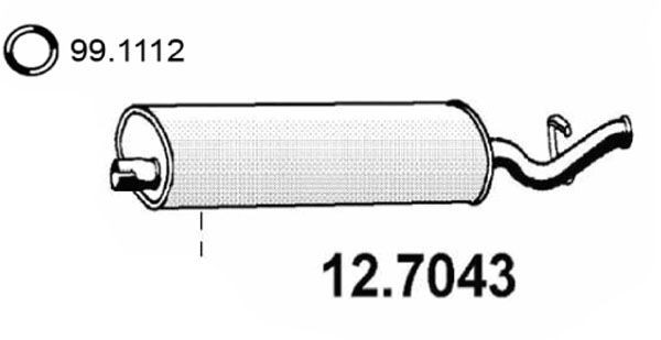 ASSO Rear silencer Article number: 12.7043 cheaply
