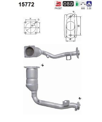 AS Catalytic converter Article number: 15772 cheaply