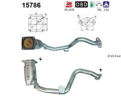 AS Catalytic converter Article number: 15786 cheaply