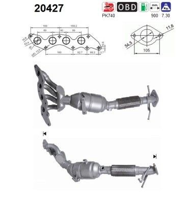 AS Catalytic converter Article number: 20427 cheaply