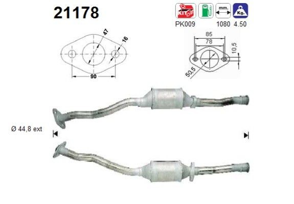 AS Catalytic converter Article number: 21178 cheaply
