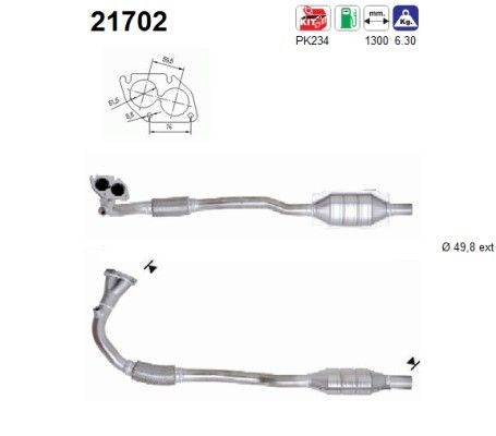 AS Catalytic converter Article number: 21702 cheaply
