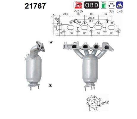 AS Catalytic converter Article number: 21767 cheaply