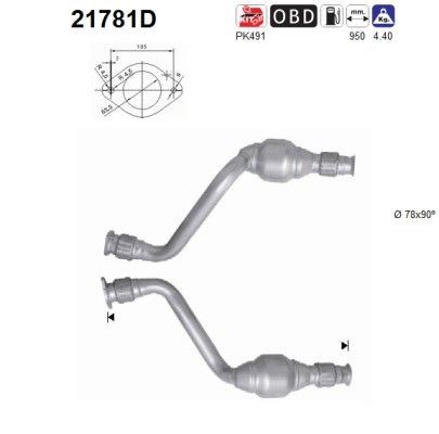 AS Catalytic converter Article number: 21781D cheaply