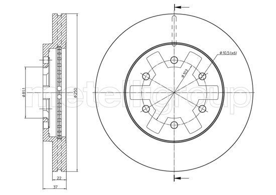 METELLI Brake disc Article number: 23-1616 cheaply
