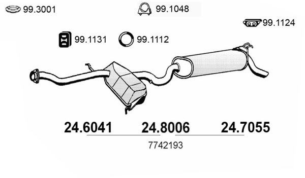 ASSO Middle silencer Article number: 24.6041 cheaply