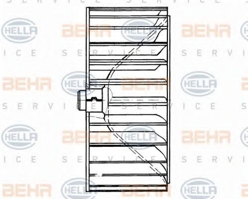 HELLA Ventilatorhjul, kabineventilator Varenummer: 8EW 009 160-121 billige