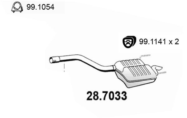 ASSO Rear silencer Article number: 28.7033 cheaply