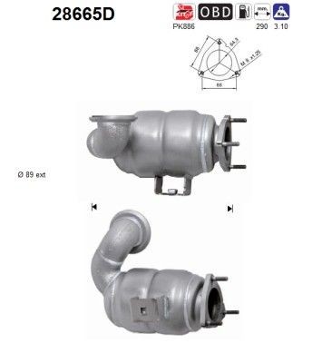 AS Catalytic converter Article number: 28665D cheaply