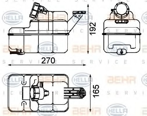 HELLA Coolant expansion tank Article number: 8MA 376 705-271 cheaply