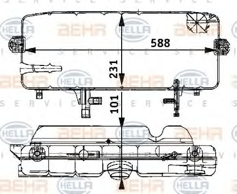 HELLA Coolant expansion tank Article number: 8MA 376 705-311 cheaply