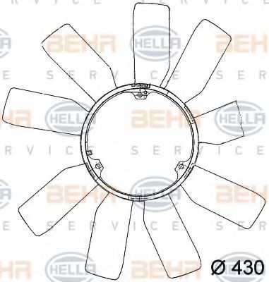 HELLA Ventilatorhjul, motorkøling Varenummer: 8MV 376 741-181 billige