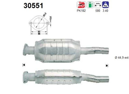 AS Catalytic converter Article number: 30551 cheaply