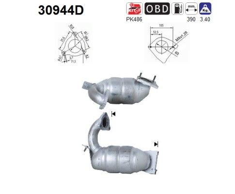 AS Catalytic converter Article number: 30944D cheaply