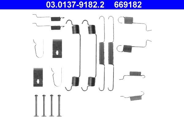 ATE Accessory Kit, brake shoes Article number: 03.0137-9182.2 cheaply