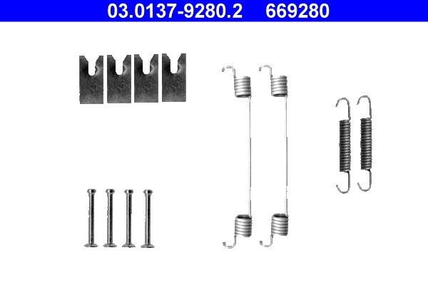 ATE 03.0137-9280.2 Accessory Kit, brake shoes YARIS 1.4 D (NLP130_) 90 PS Diesel 2020