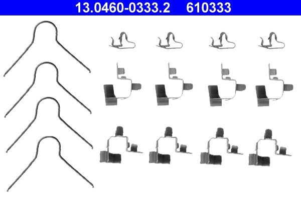 ATE 13.0460-0333.2 Комплект принадлежности, дискови накладки CELICA 2.0 (ST182, ST183) 156 K.C. бензин 1994